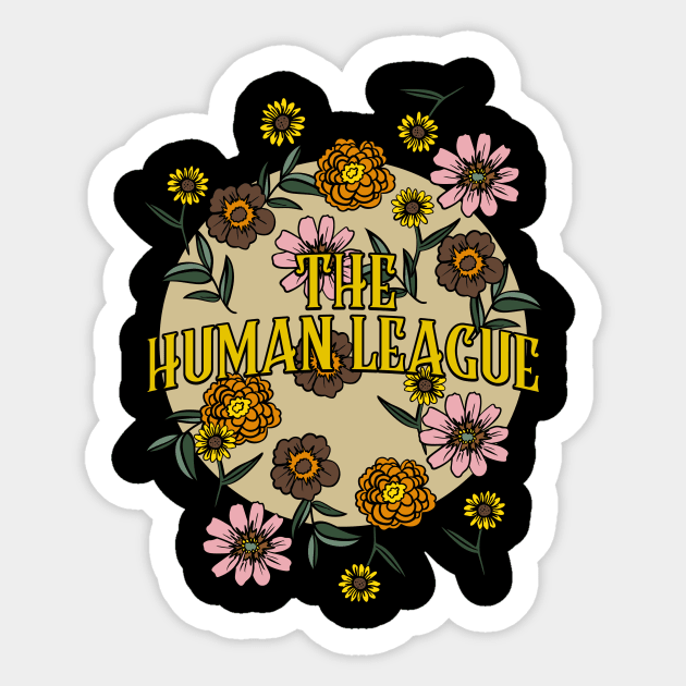 Human League Name Personalized Flower Retro Floral 80s 90s Name Style Sticker by Ancientdistant